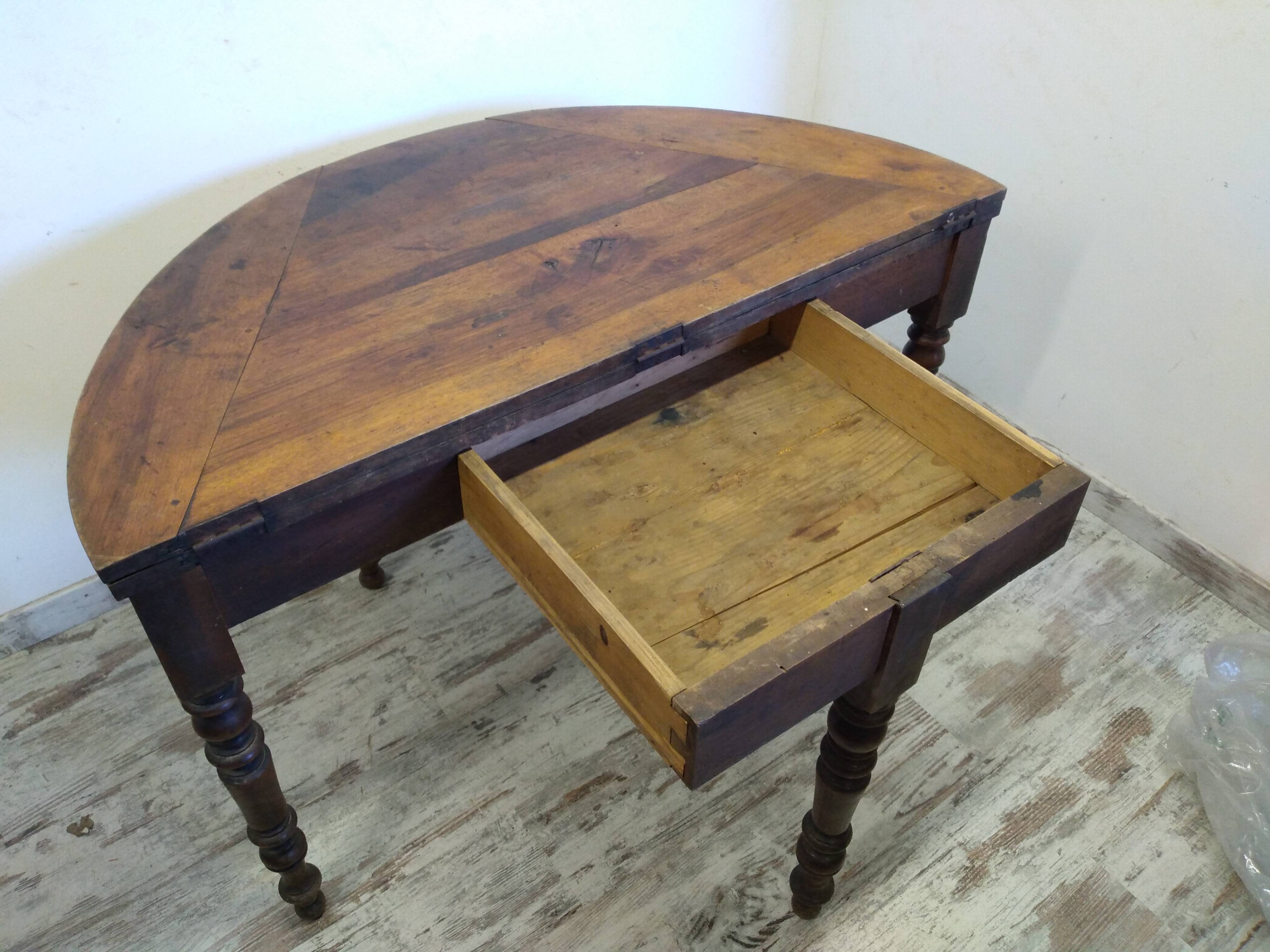 Old half moon table/console