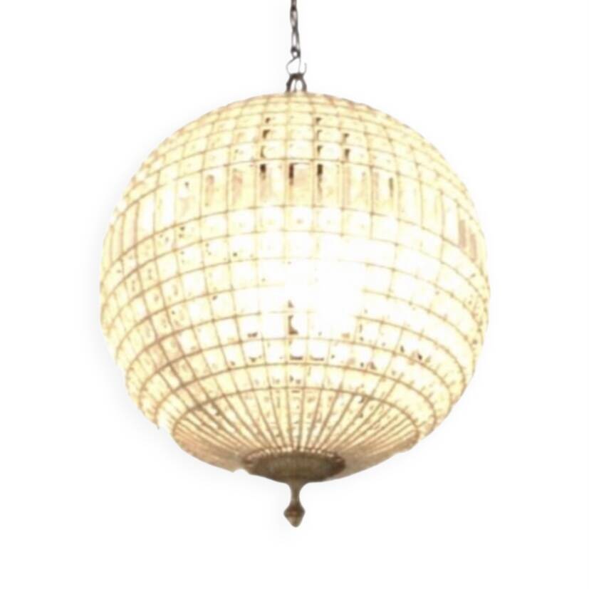 Spherical crystal pendant light