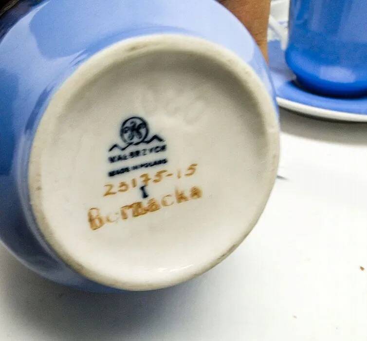 DGS Wałbrzych sugar bowl set with 6 cups