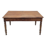 Table de Ferme rustique en chêne massif piètements louis Philippe 19ème -1m40
