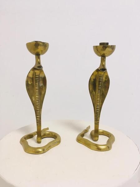 Pair of Snake candle holders
