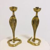 Pair of Snake candle holders