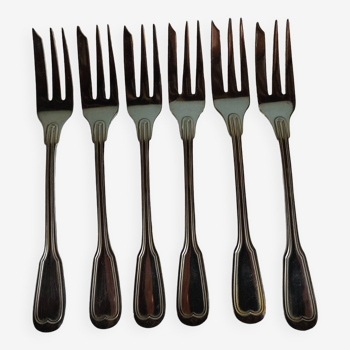 6 SFAM Filet Cake Forks Silver-plated metal (12 pieces available)