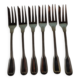 6 SFAM Filet Cake Forks Silver-plated metal (12 pieces available)