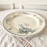 Grande assiette creuse plat de service ancien terre de fer Petrus Regout Meibloem