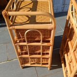 Pair of 1970s rattan bedside tables
