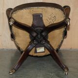 Victorian antique leather captain's chair