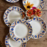 Set of 8 antique flat plates - Canada from Moulin des Loups