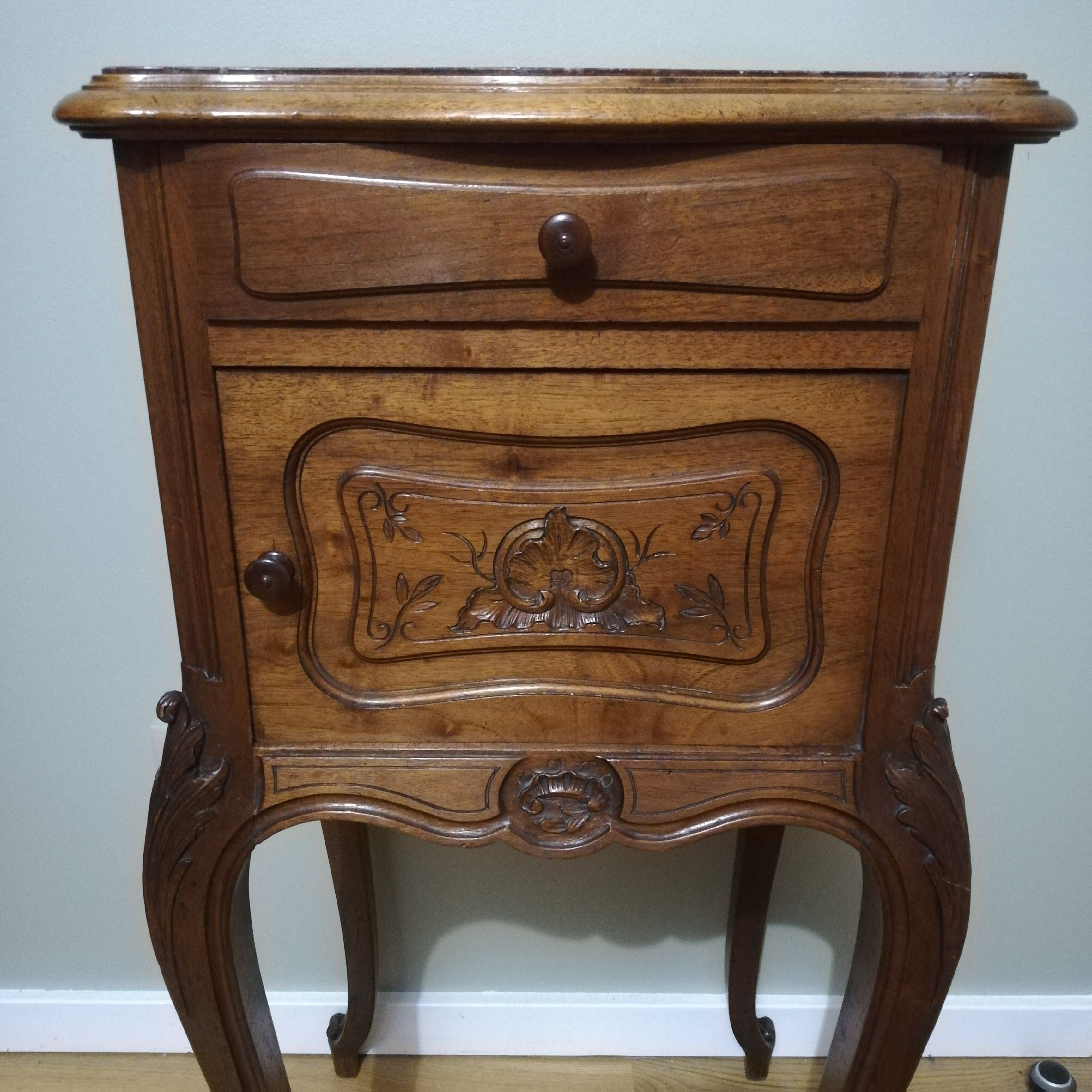 Louis XV style oak bedside table