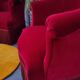 2 fauteuils crapauds en velours