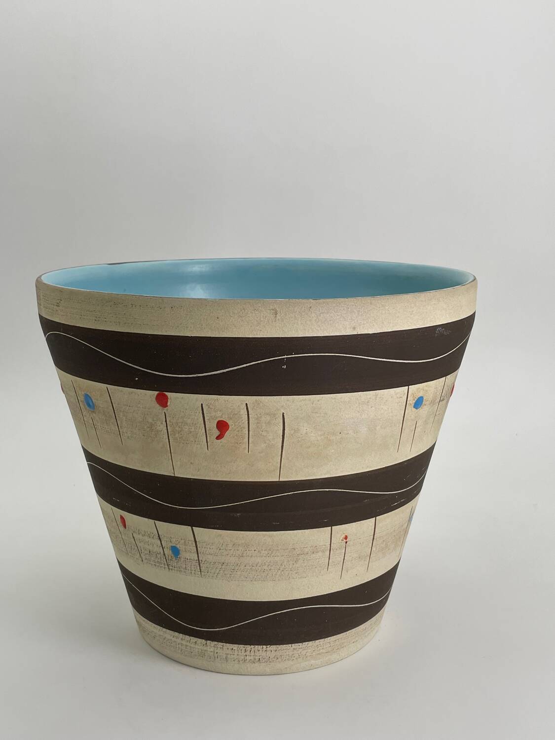 Large ceramic plant pot from the 1950s