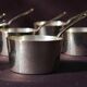 12 mini pans in silver metal