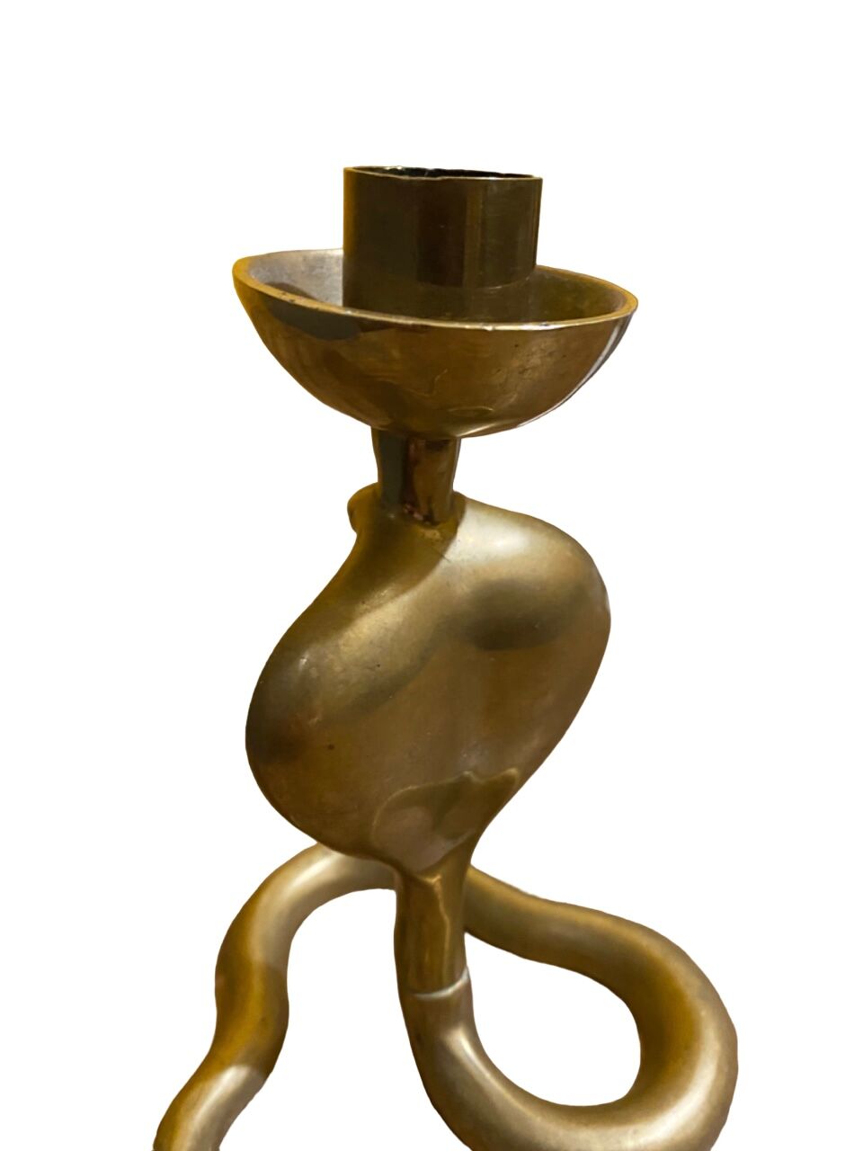Brass cobra candle holder