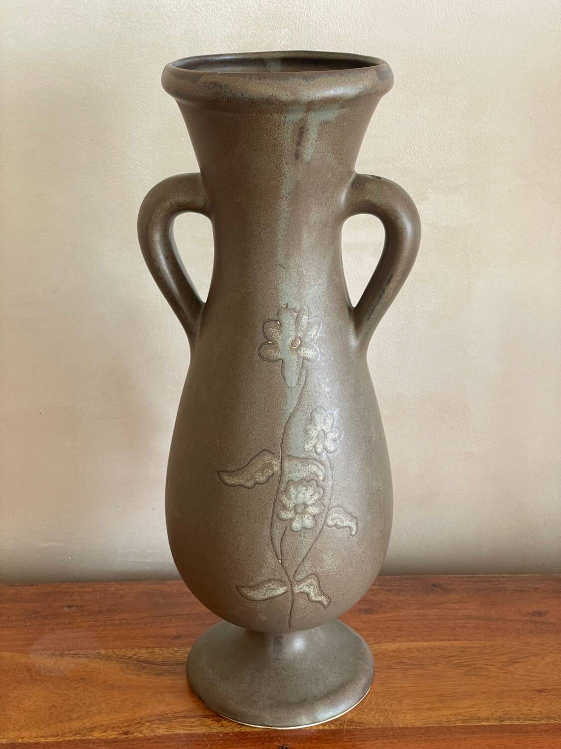Large stoneware amphora vase