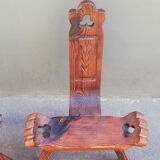 Pair of brutalist tripod stools