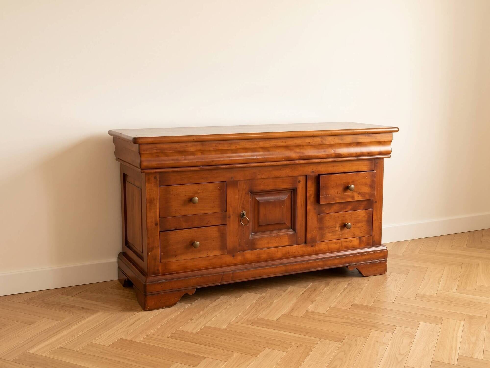 Traditional solid wood TV cabinet