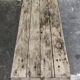 Solid oak coffee table with industrial cast iron legs