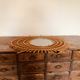 Vintage rattan sun mirror from the 60s, 73x92 cm