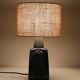 Big "1097" ceramic table lamp by Einar Johansen for Søholm with jute shade, mid-century Danish modern design, 1960s/1970s