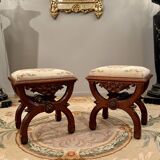 Pair of 19th century curule stools
