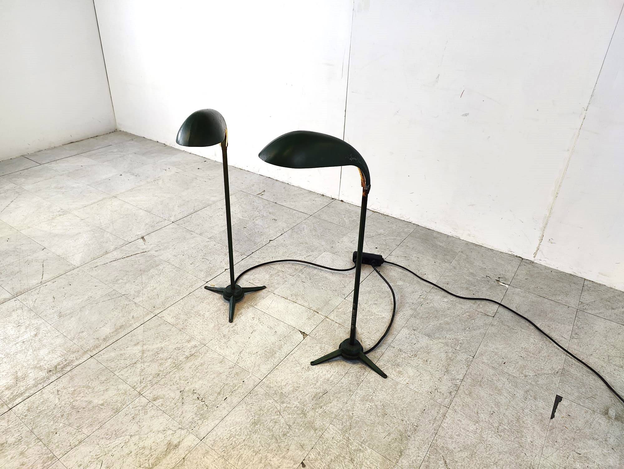 Pair of vintage metal floor lamps, 1970s