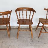 Set of 6 Western chairs in light oak – 60s.