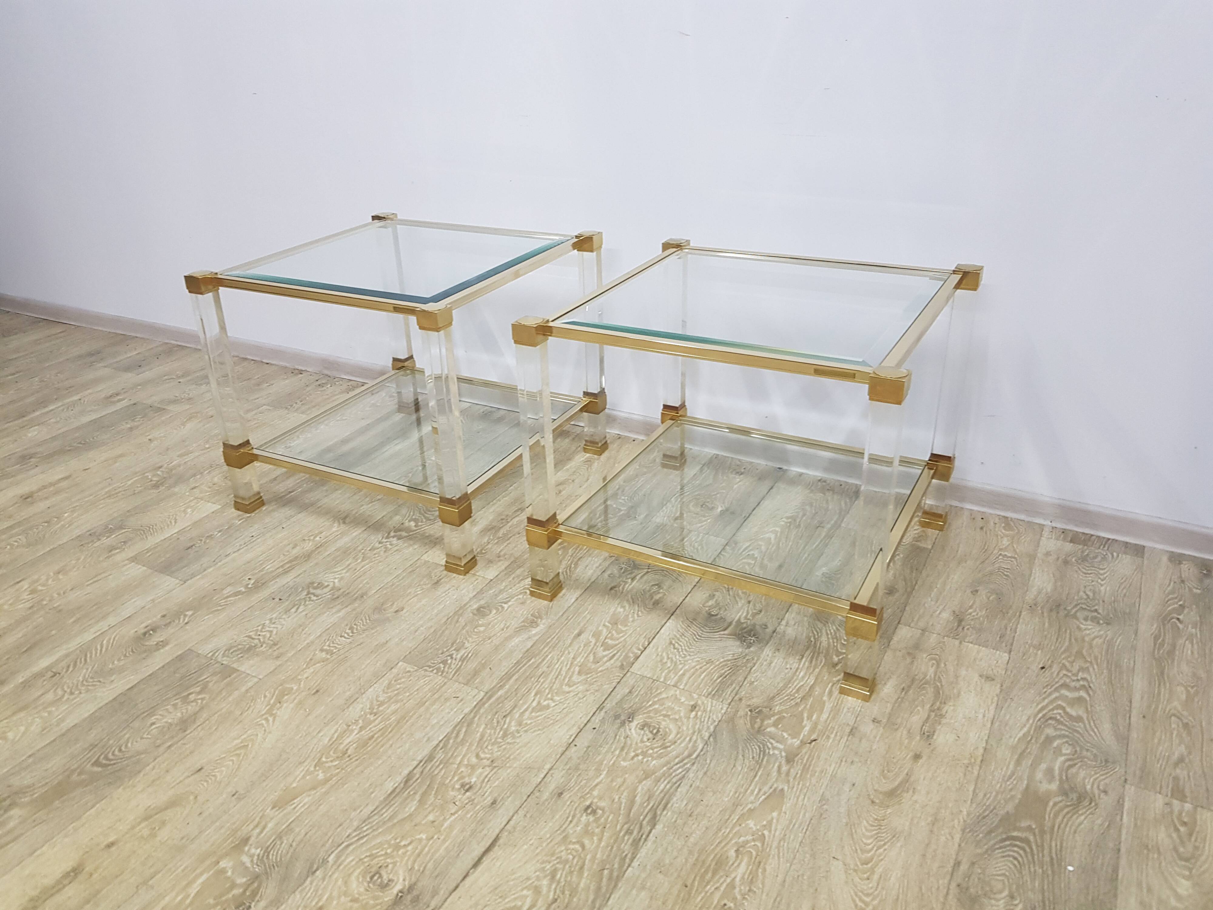 A pair of Hollywood Regency tables, designed by P. Vandel, Paris, 1970s.
