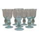 Service of 8 blown glass stemmed glasses
