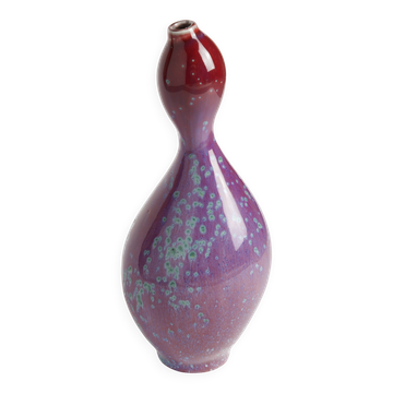 Vase en porcelaine à glaçure paon de Matsuyama Gaei 初代 松山雅英