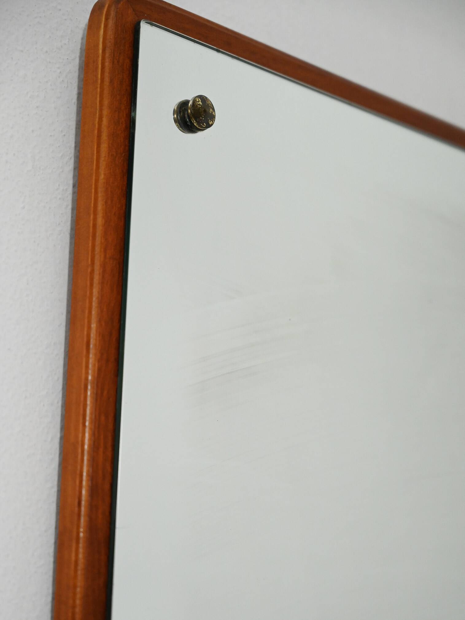 Scandinavian square teak mirror from the 1960s–70s