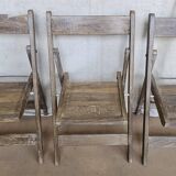 Set of 6 folding teak cinema chairs