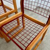 Lot of 4 Knut and Marianne Hagberg designer chairs for Ikea 1982 vintage metal and wood