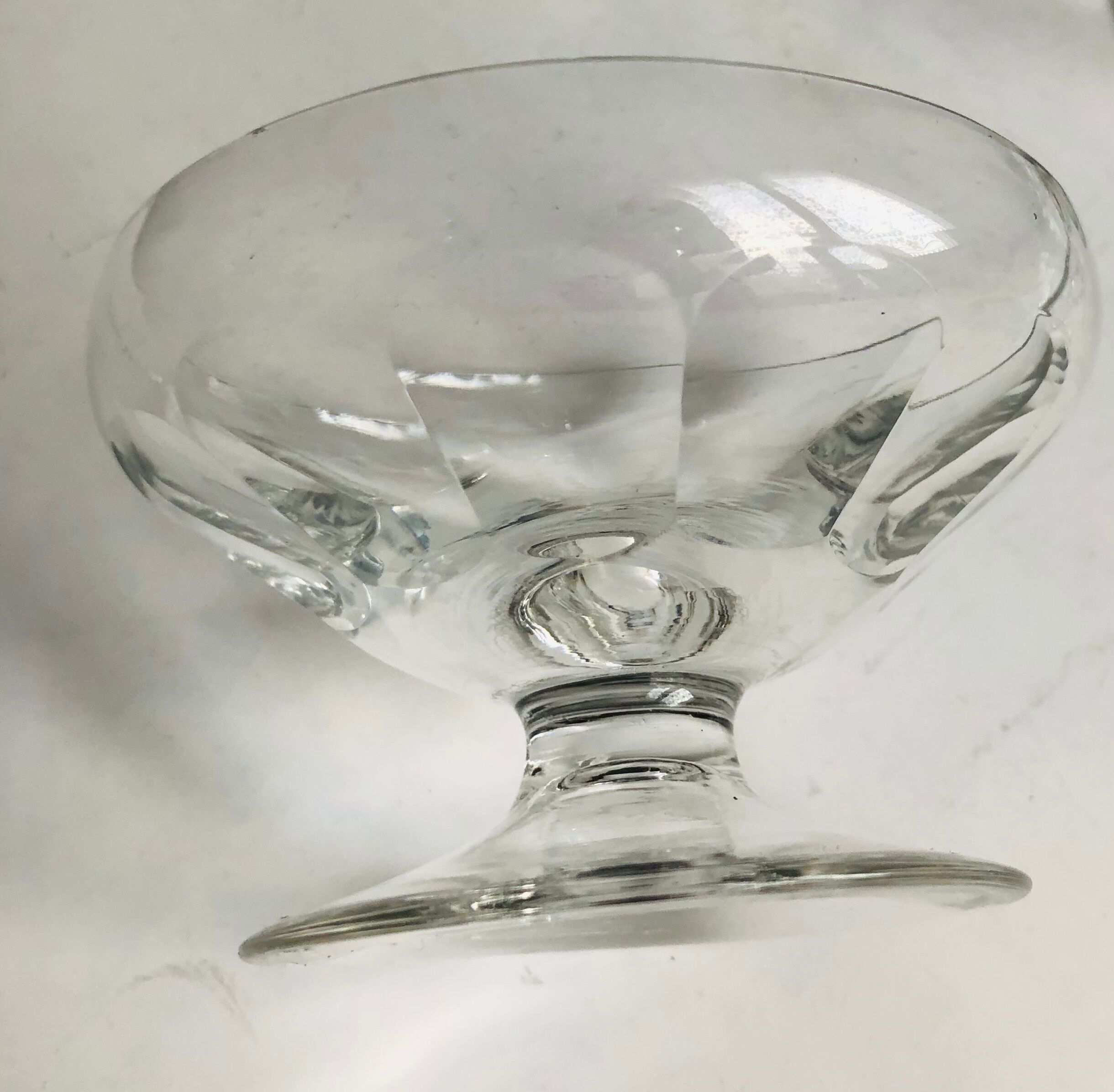 Set of six crystal champagne glasses