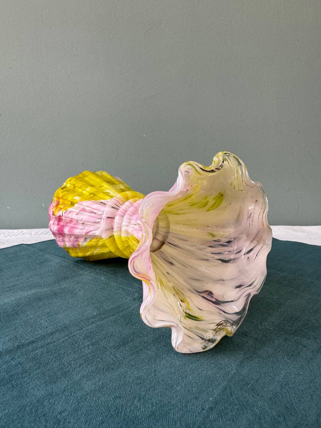 Antique blown Clichy glass vase