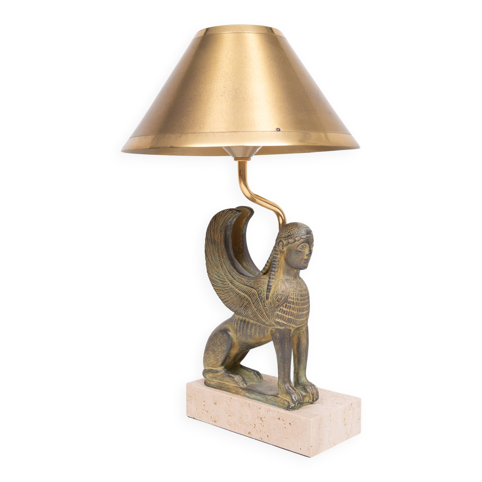 Maison Le Dauphin France, Exceptional Sphinx Table Lamp 1970s