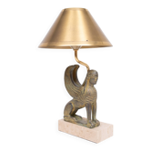 Maison Le Dauphin France, Exceptionnelle Lampe de Table Sphinx Années 1970