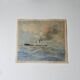 Watercolor of a liner at sea signed taboureau georges known as sandy-hook (1879-1960)