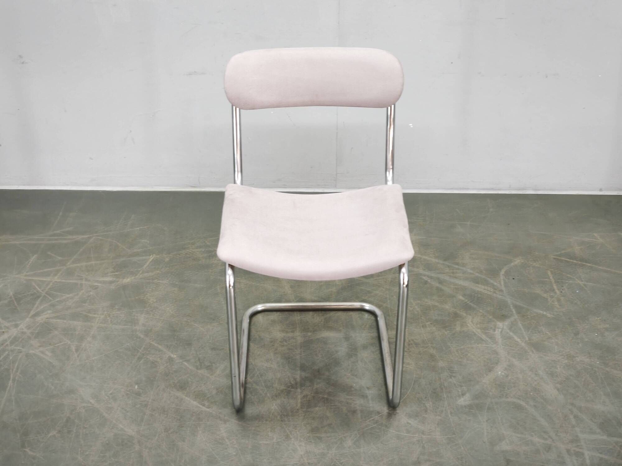 Bauhaus Tubular Chrome Cantilever Chair, Czechoslovakia, circa 1930