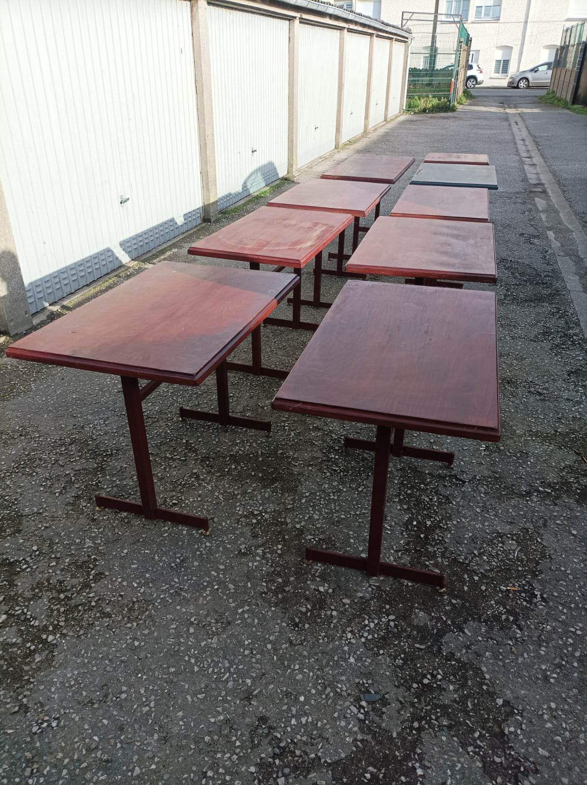 Bistro lot 9 tables and 16 chairs mahieu Jule bry