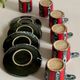 6 vintage luc vallauris art ceramic cups and saucers