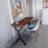 Bistro table/wooden top with cast iron legs