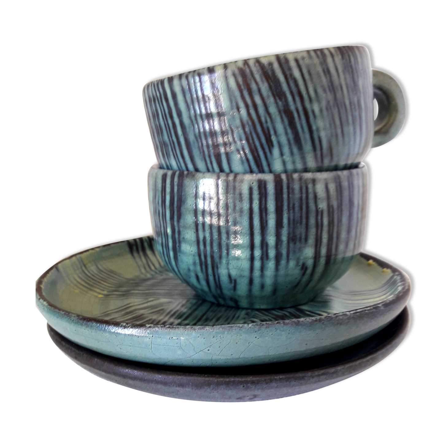 Pair of ceramic lunches Accolay 50s