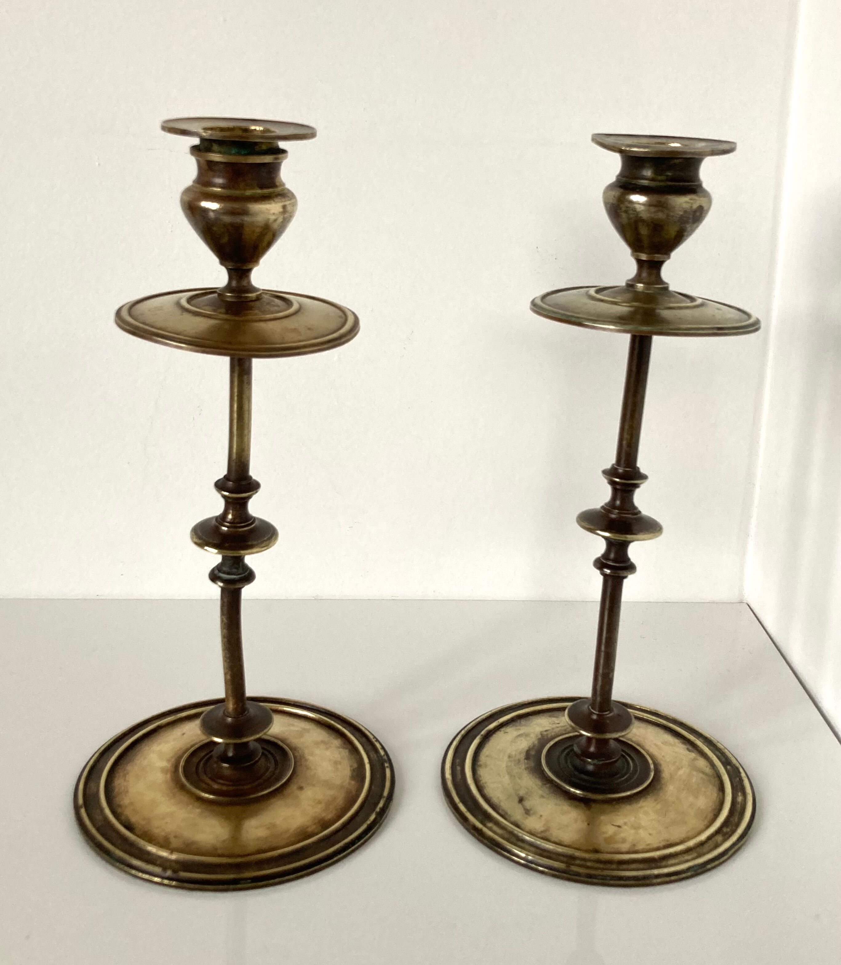 Pair of brass candlesticks late 19th-early twentieth century