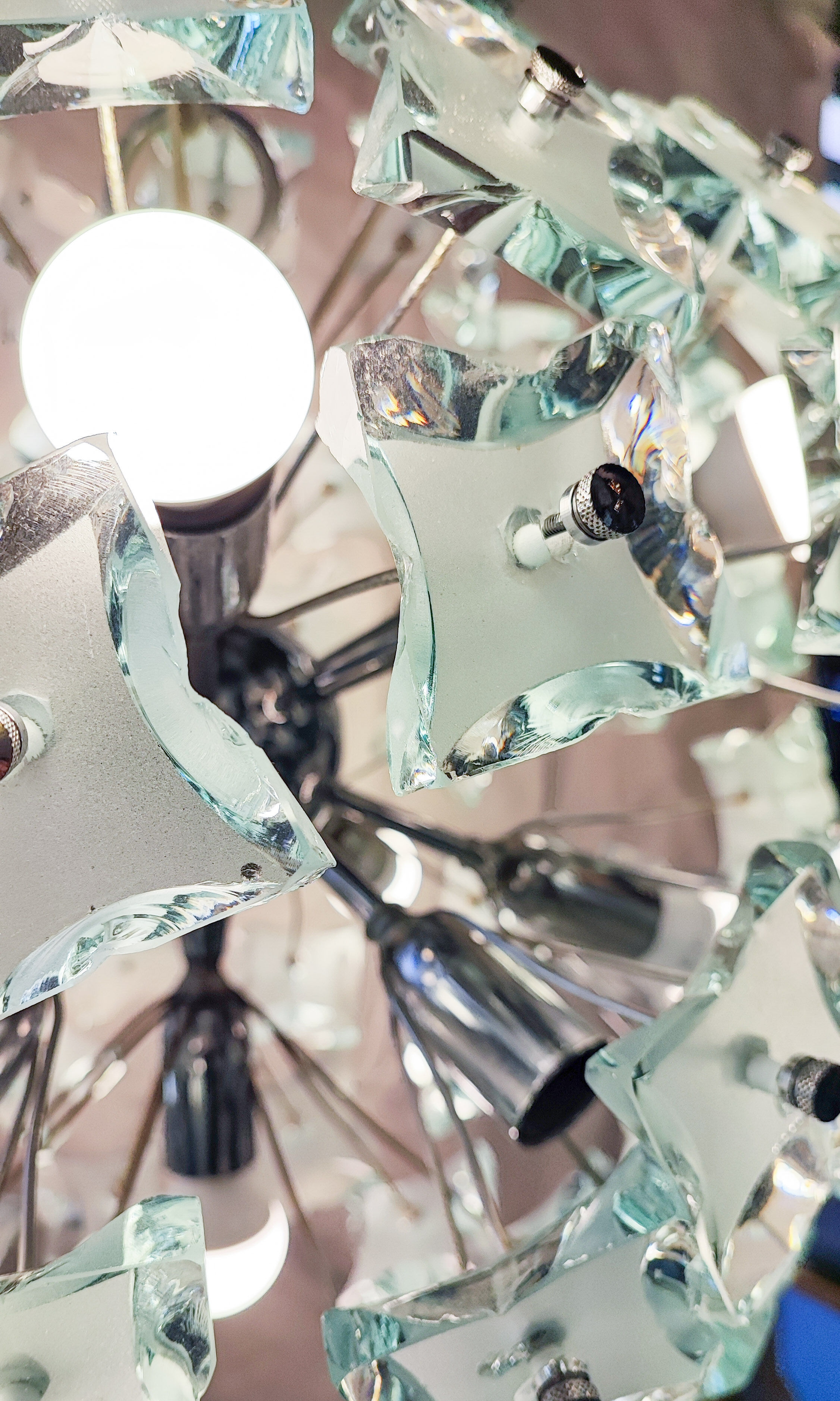 Sputnik chandelier cut glass 1960