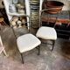 Napoleon III chair in blackened wood and beige fabric