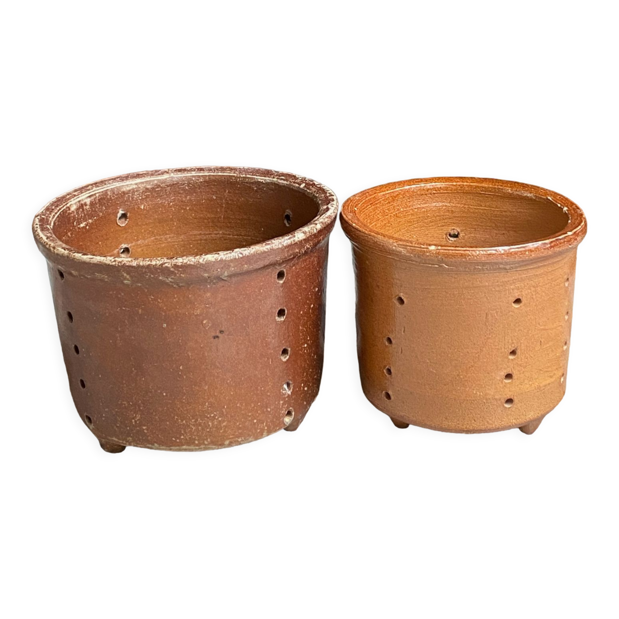 Pair of old faisselle molds