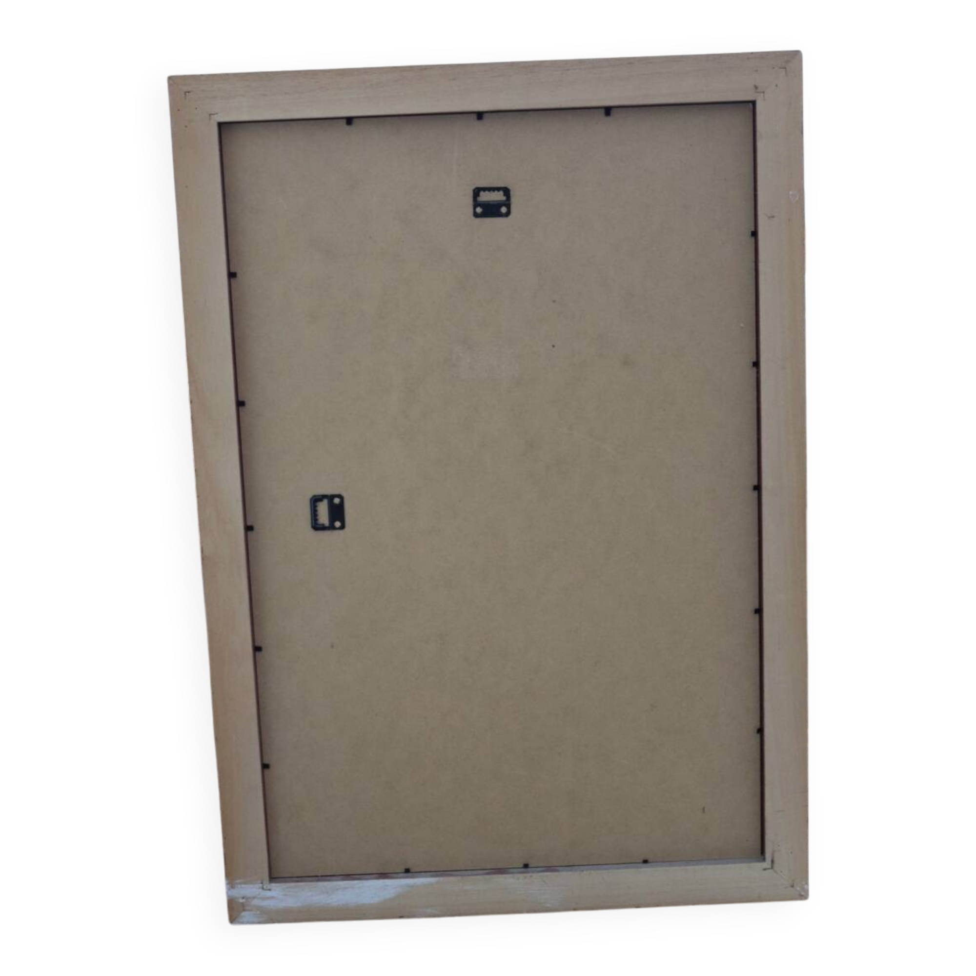 Rectangular gold mirror with moulded decoration.