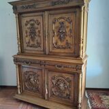 Armoire 2 corps style Henry 2 en noyer