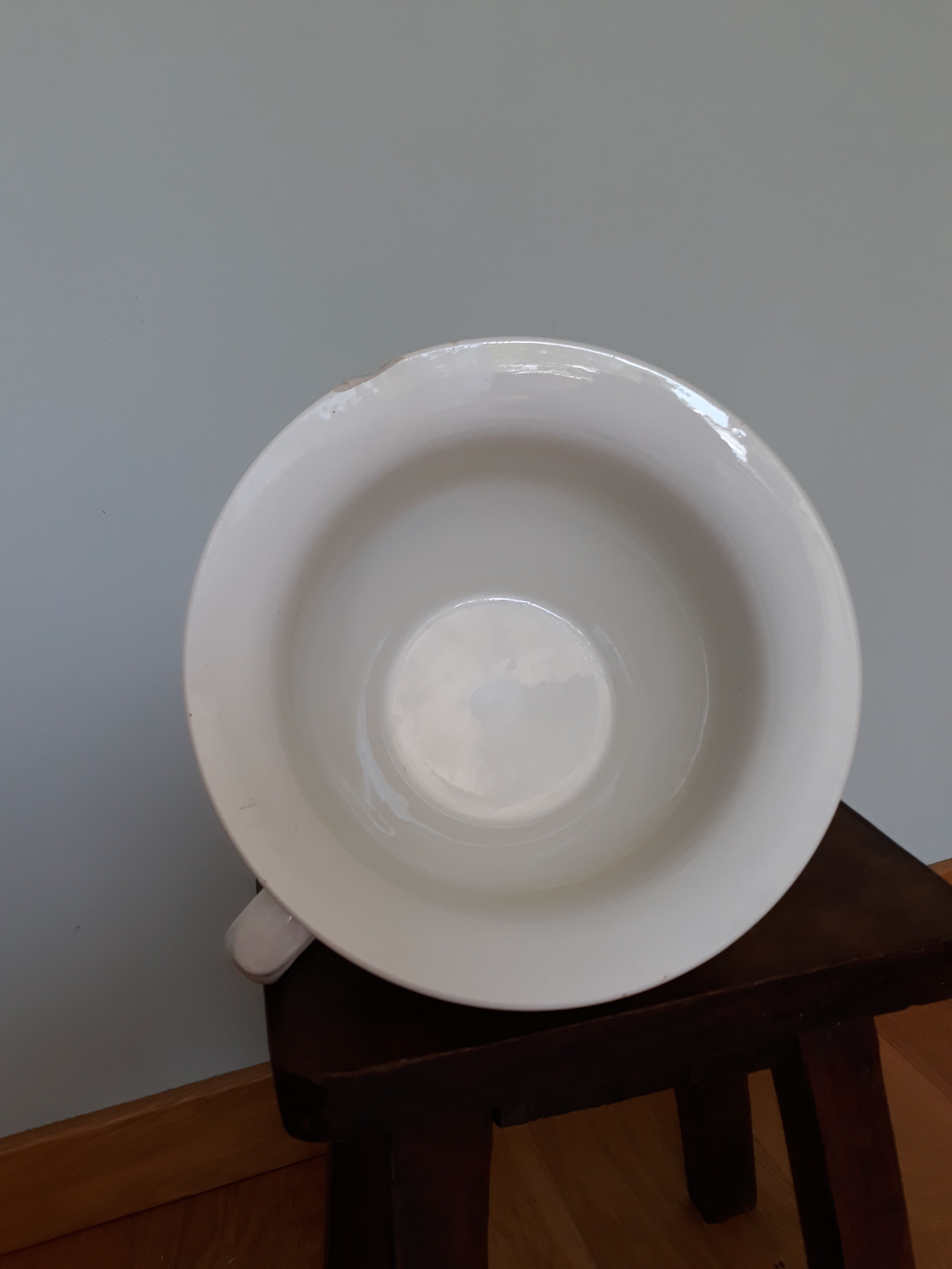 Enamelled earthenware pot with badonviller handle 30s