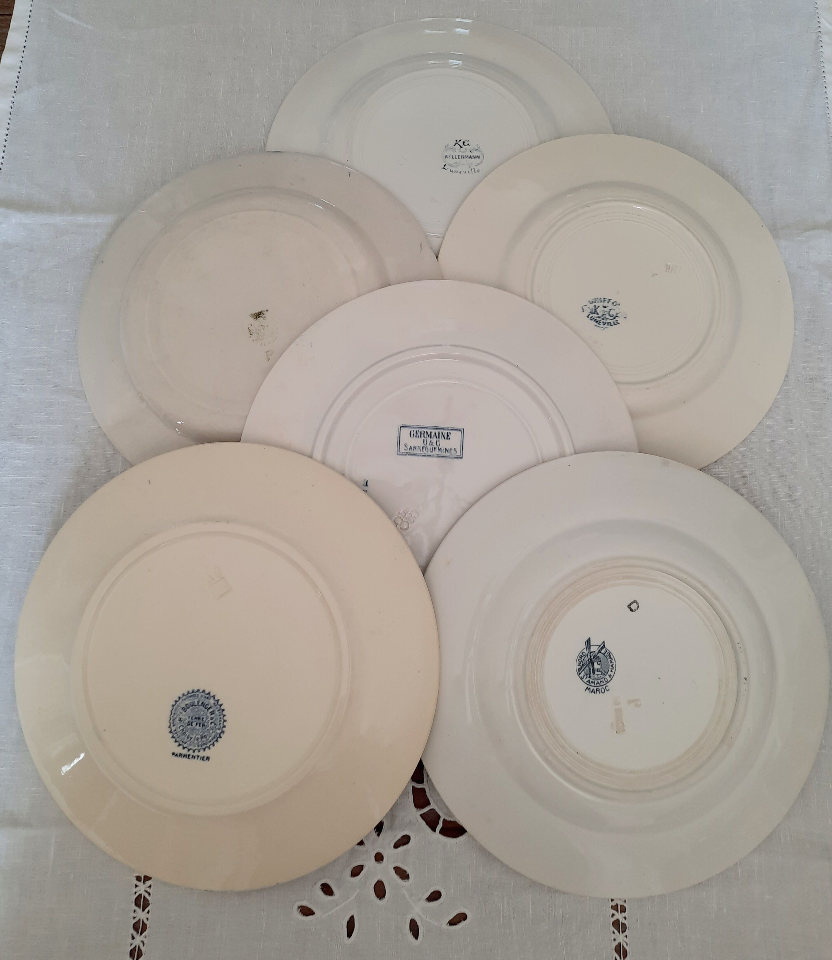 Old plates mismatched iron earth